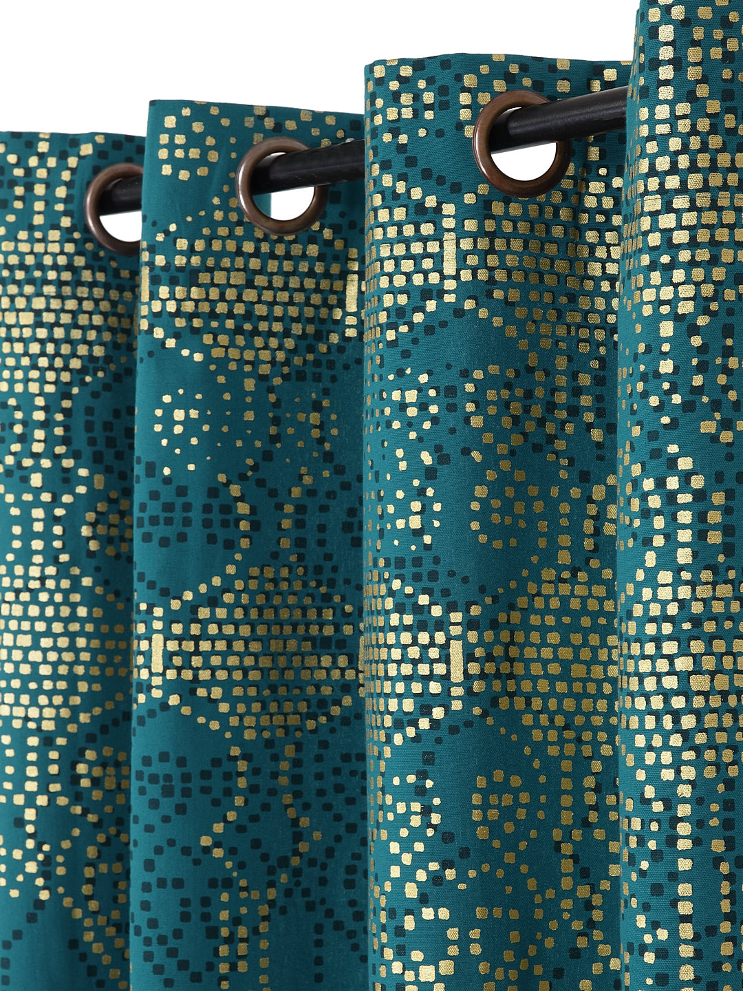 Blanc9 Set of 2 Long Door Stellar Peacock Blue Curtain