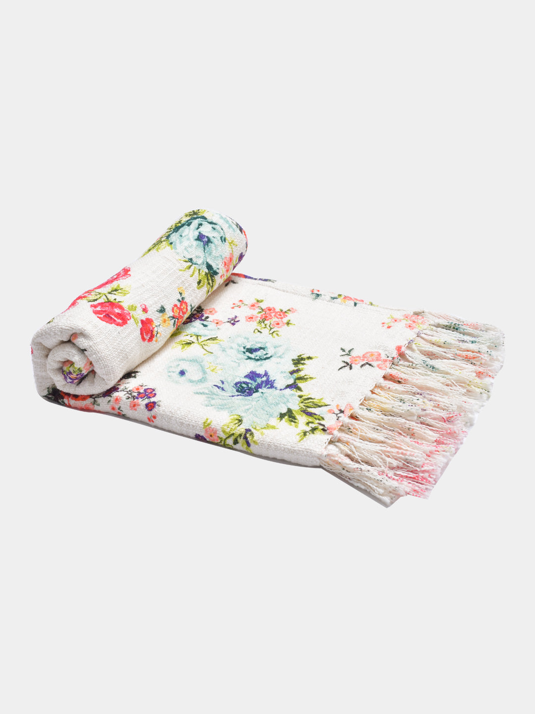 Blanc9 Tropical Cotton Printed Throw with Cushion Cover