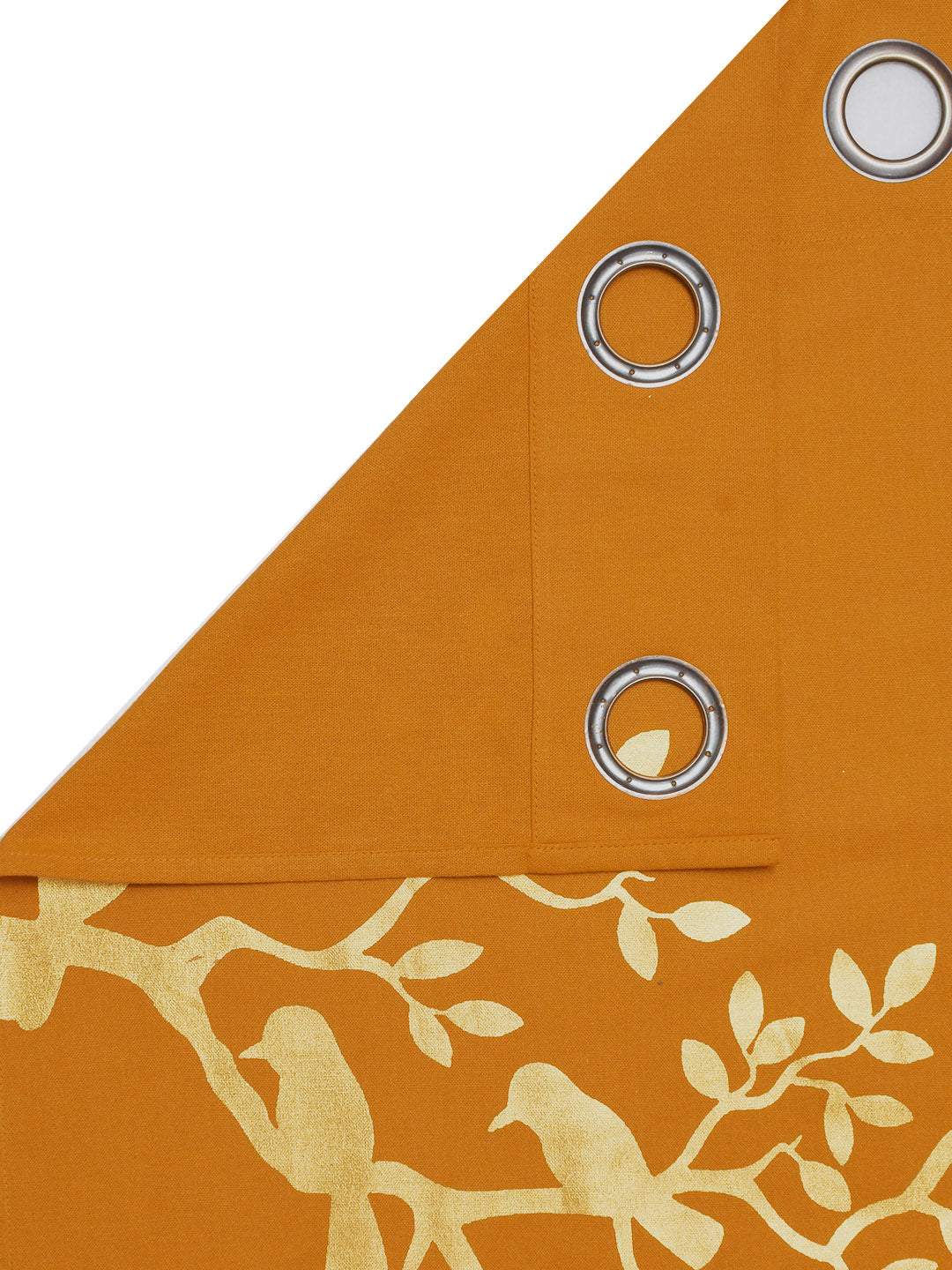 Blanc9 Songbird Yellow 7ft. Set of 2 Foil Printed Curtains