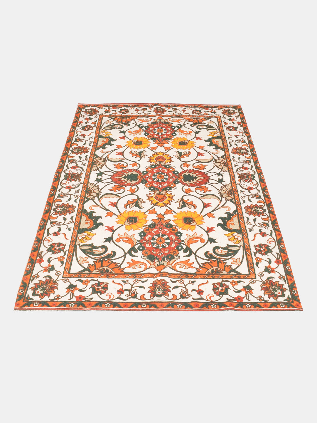 Blanc9 Jaisalmer Multicoloured Printed Cotton 4'x5.5' Carpet