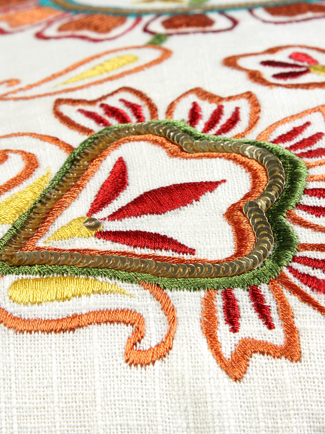 Mango Garden Embroidered Cushion Cover