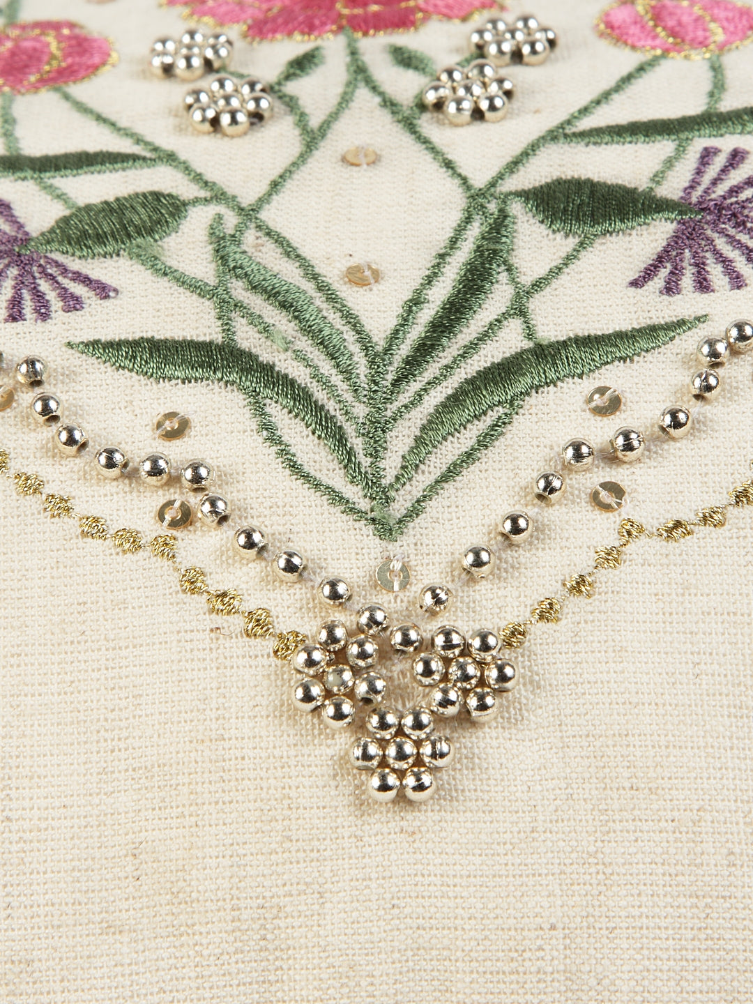 Bead Embroidery Cushion Cover with Filler 30x50cm