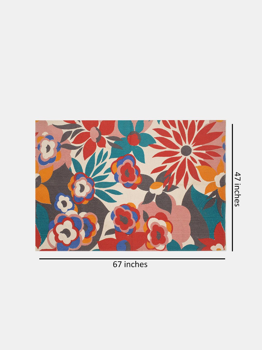 Blanc9 Floral Printed "4x5.5 ft." Cotton Carpet