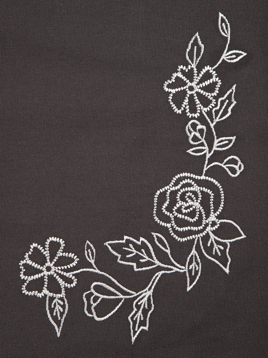 Set of 8 White Rose Embroidered Placemats