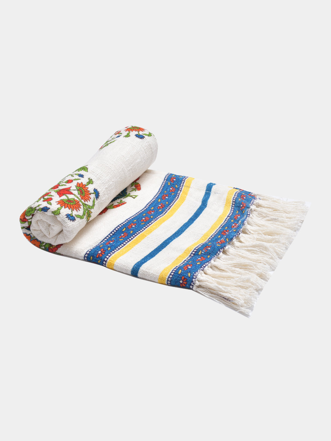 Blanc9 Ajmer Cotton Printed Throw with Cushion Cover