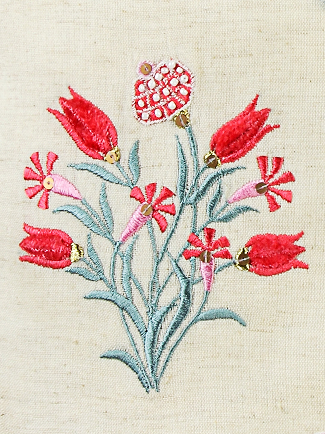 Mughal Boota Embroidered Cushion Cover