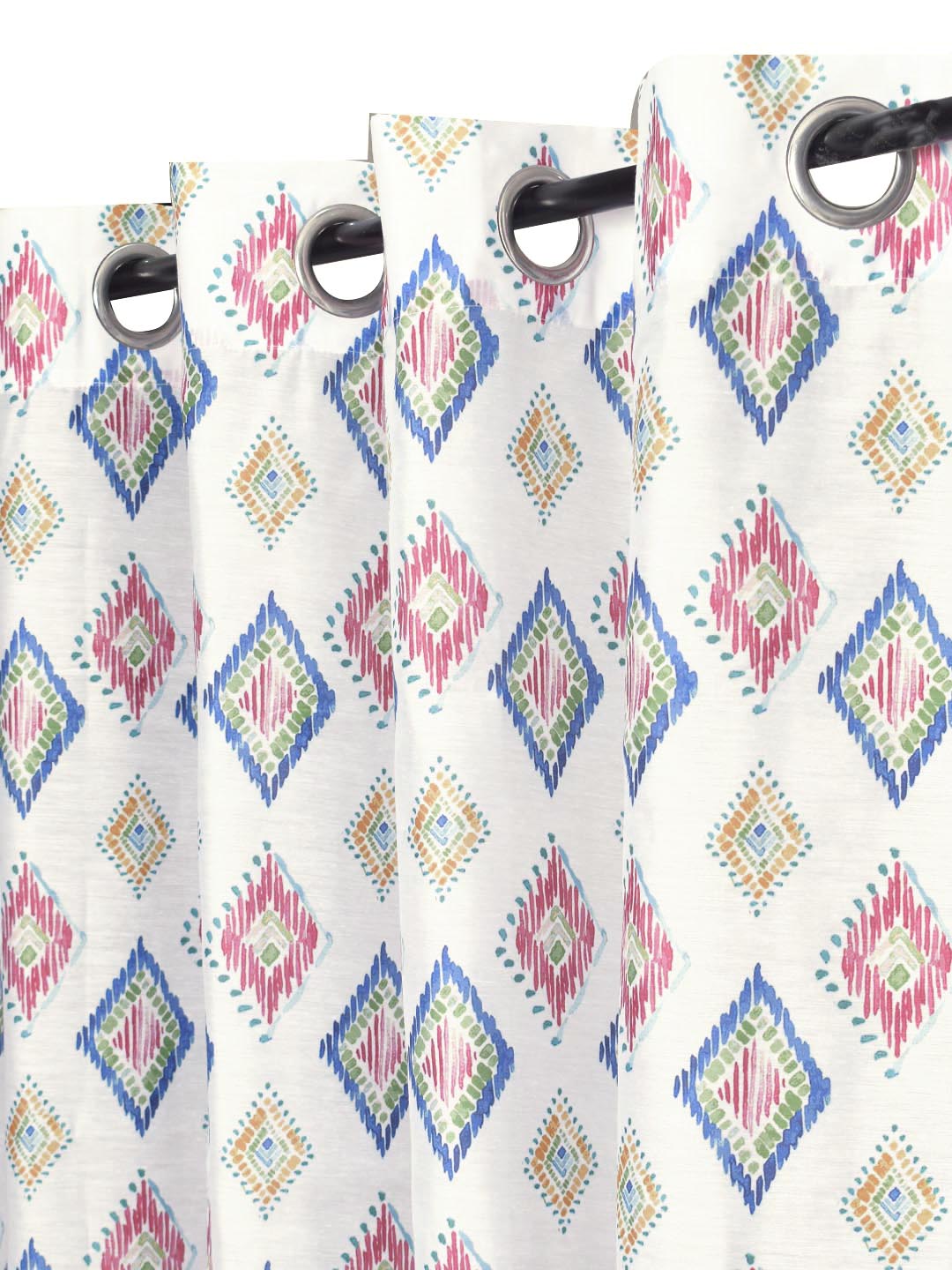 Blanc9 Mia 7ft. Set of 2 Printed Sheer Curtains