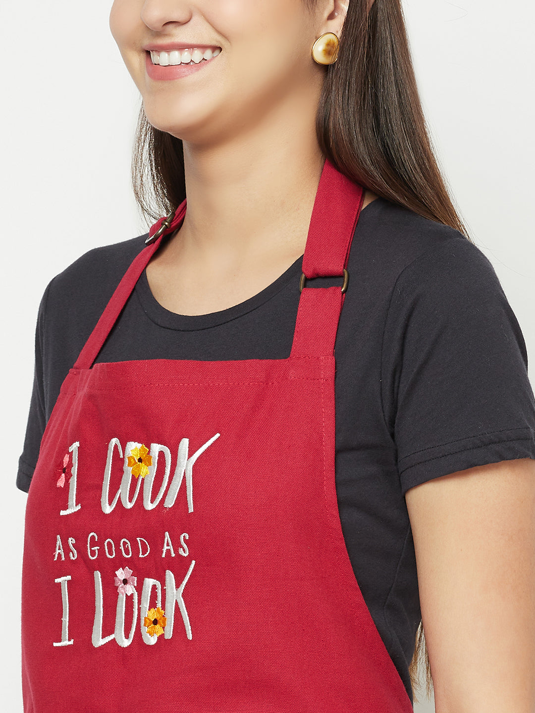 Crimson Bloom Apron
