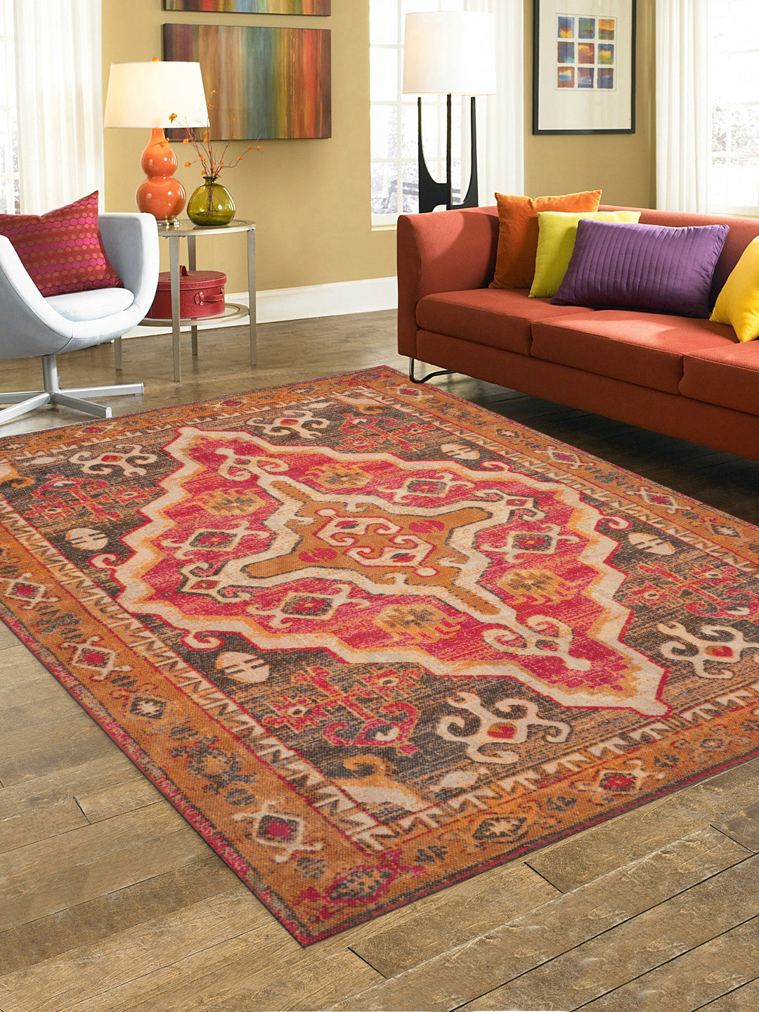 Alam Printed 120X170 Cm Cotton Lurex Carpets