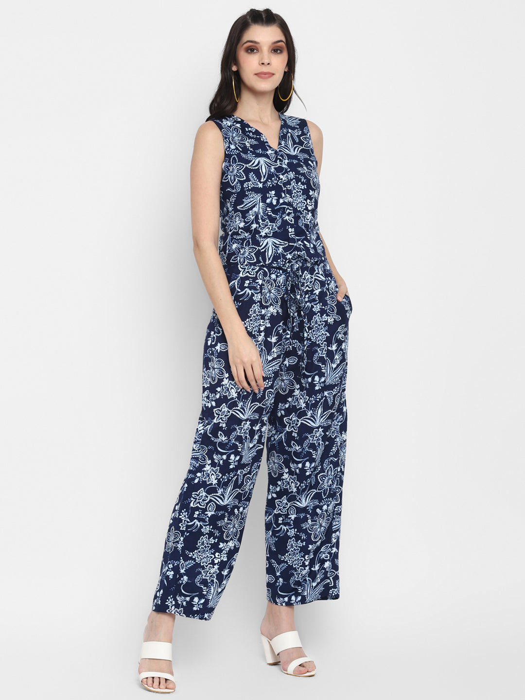 Floral Printed Waistcoat Top &amp; Pants Coord Set