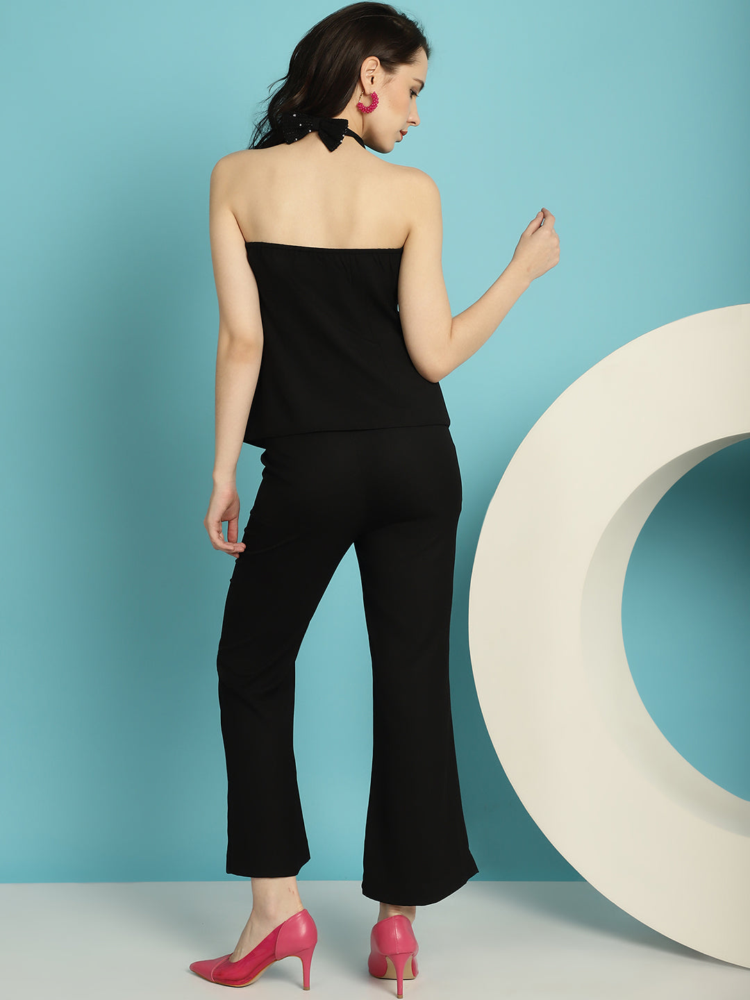 BLANC9 Back Bow With Halter Neck Top & Trouser-B9ST167
