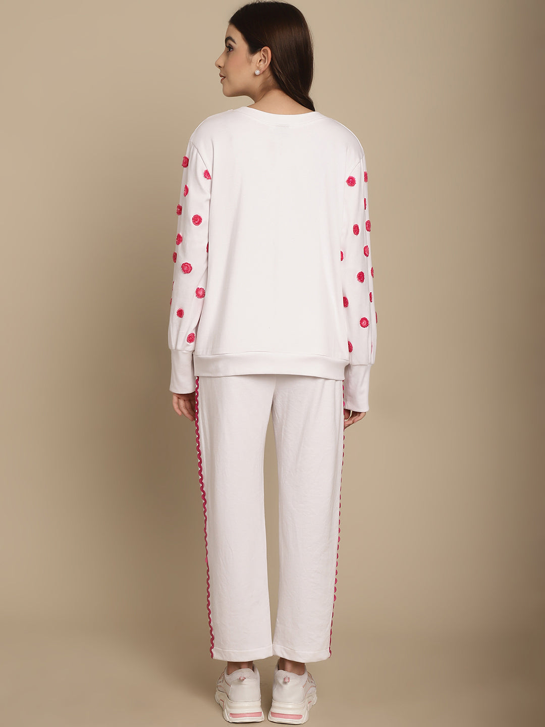 BLANC9 Polka Dots Sweatshirt With Jogger Set-B9ST157