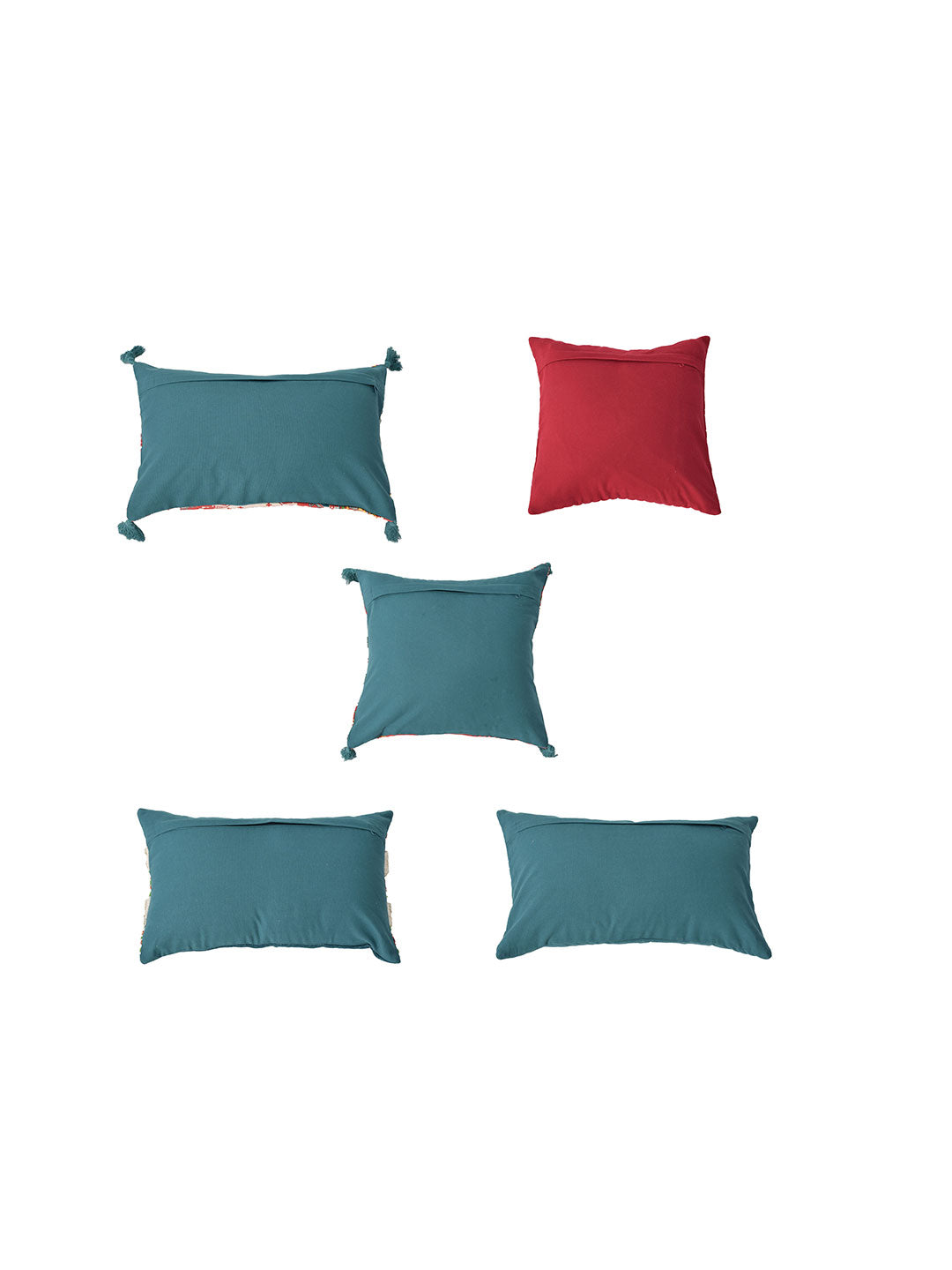 Blanc9 Set of 5 Zumba Square 40X40CM & Rectangle 30X50CM Cotton Cushion Covers