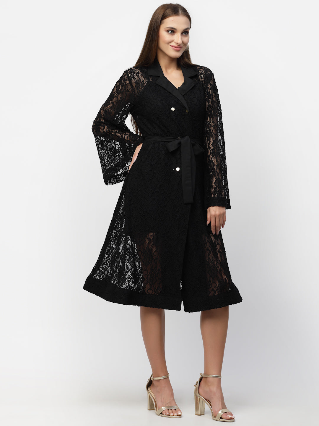 Blanc9 Black Laced Blazer Dress With Cami-B9DR125