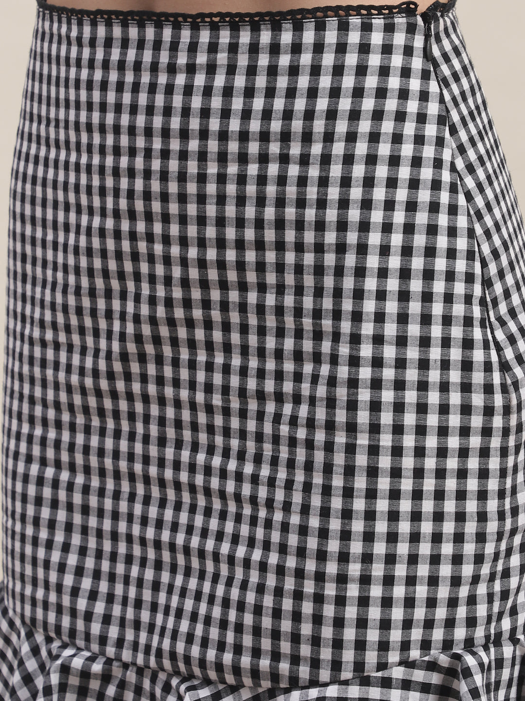 Blanc9 Black & White Checked Top With Skirt Co-Ord Set