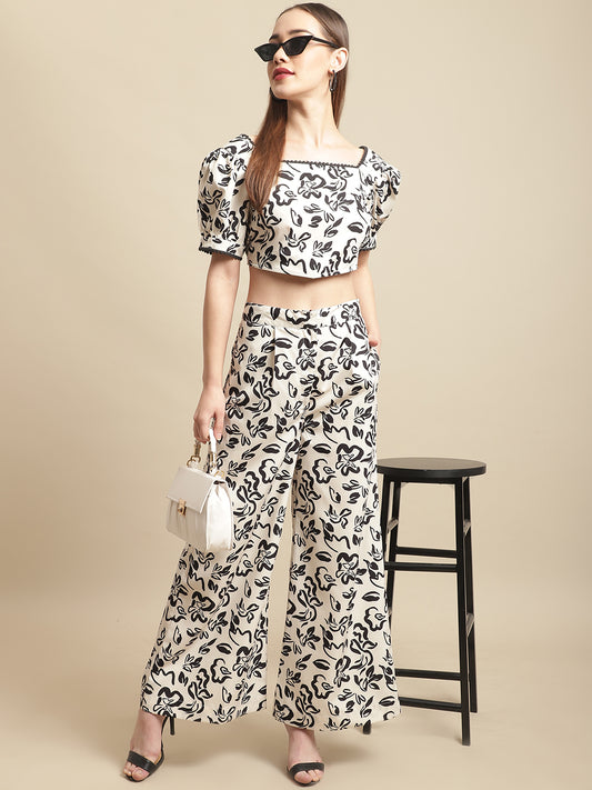 Blanc9 Black & White Floral Co-Ord Set