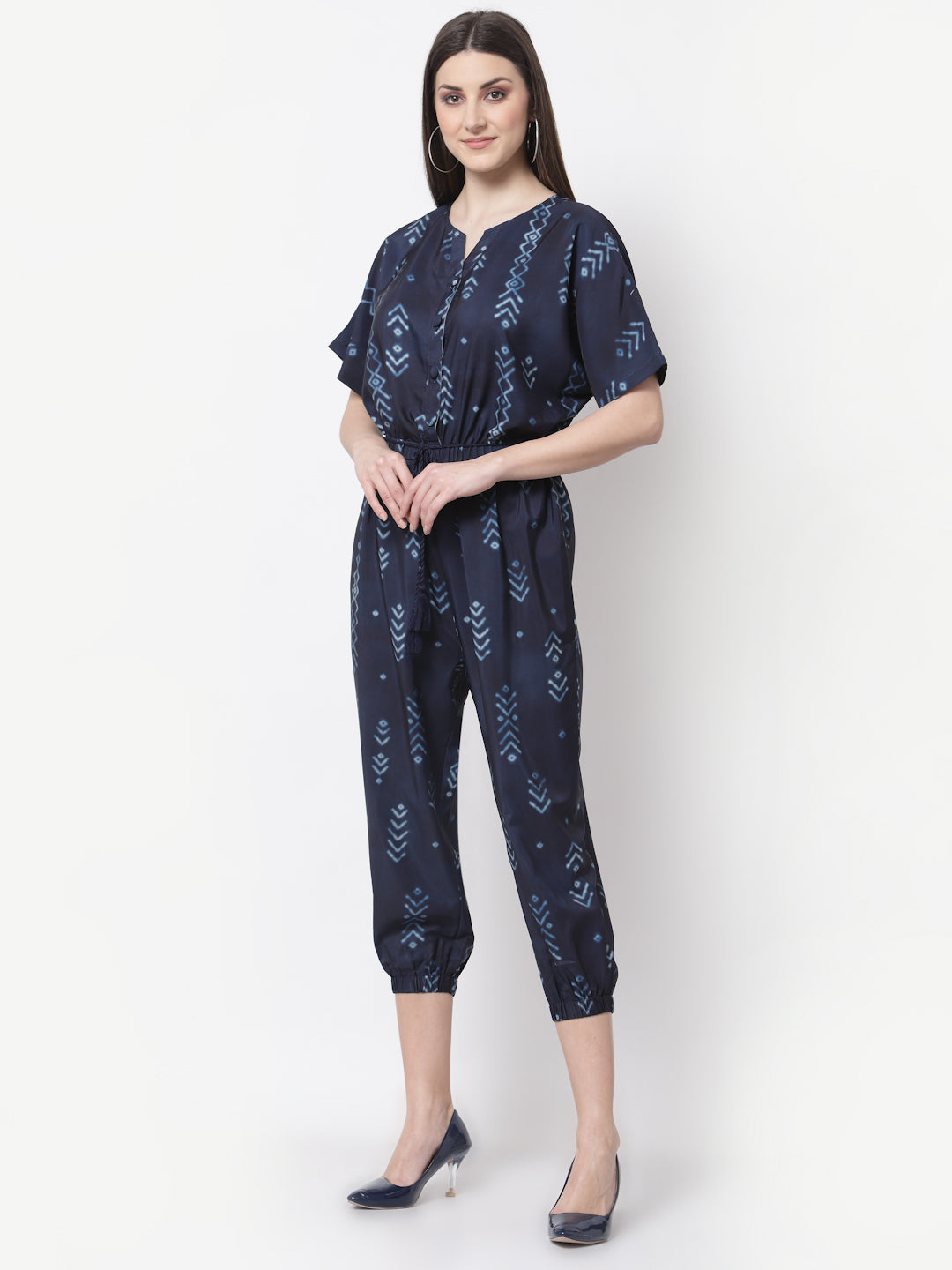 Blanc9 Blue Shibori Print Jumpsuit-B9DR89