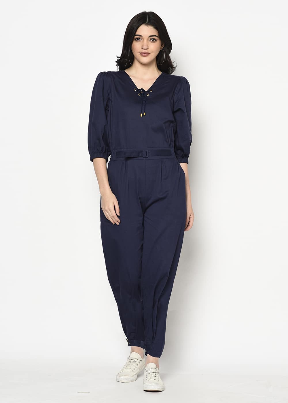 Blanc9 Blue Solid Jumpsuit