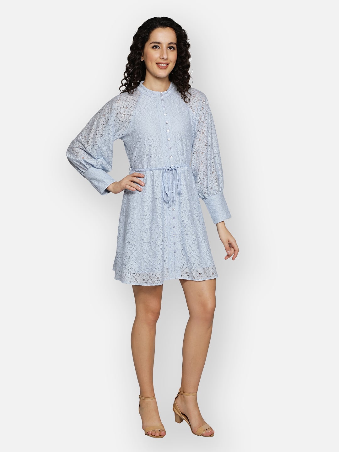 Blanc9 Blue laced Short Dress-B9DR78B