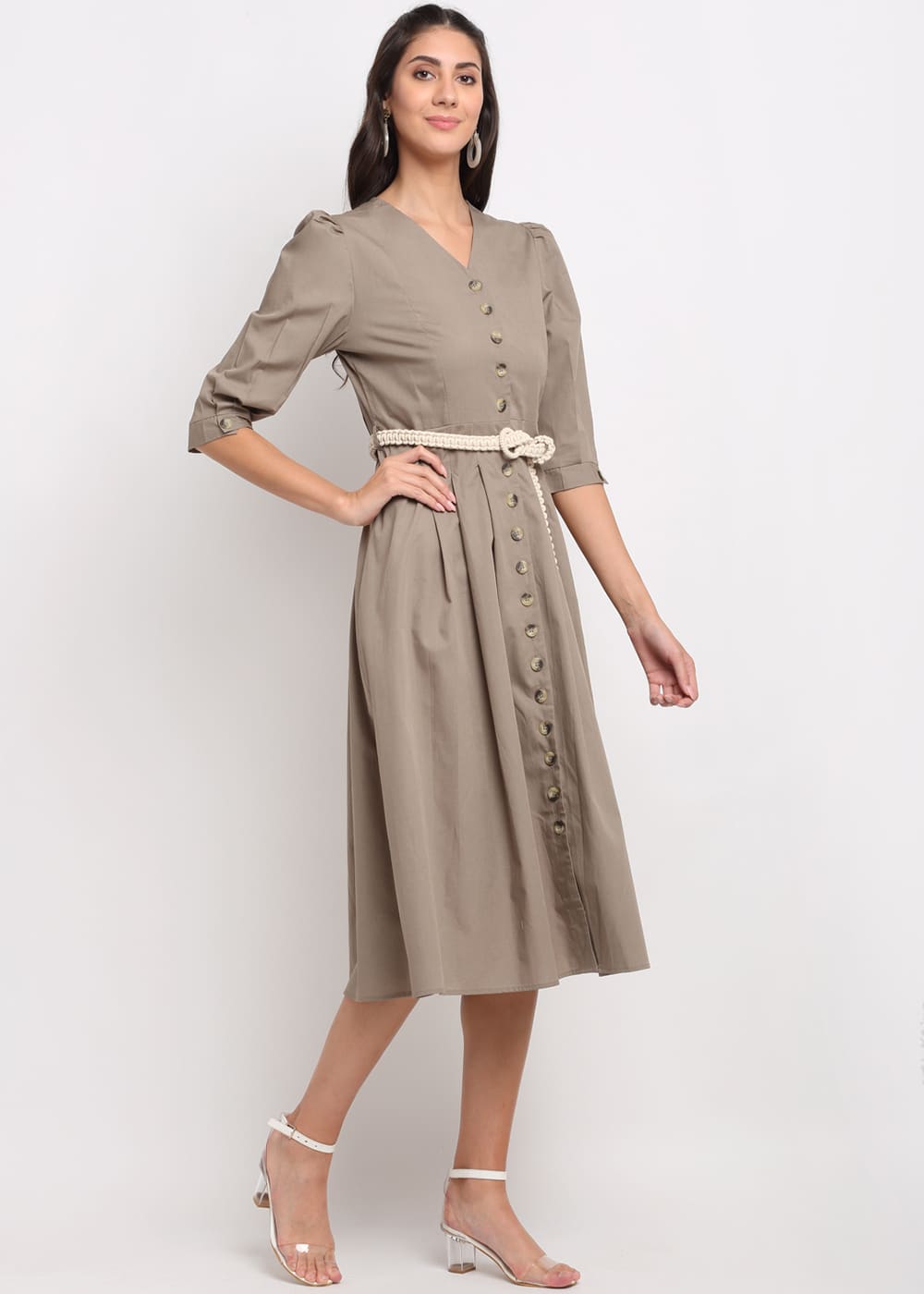 Blanc9 Brown knee length Dress