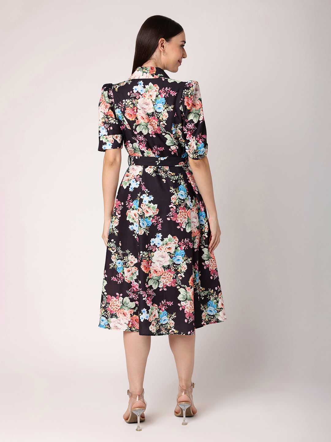 Blanc9FloralPrintedShirtDress