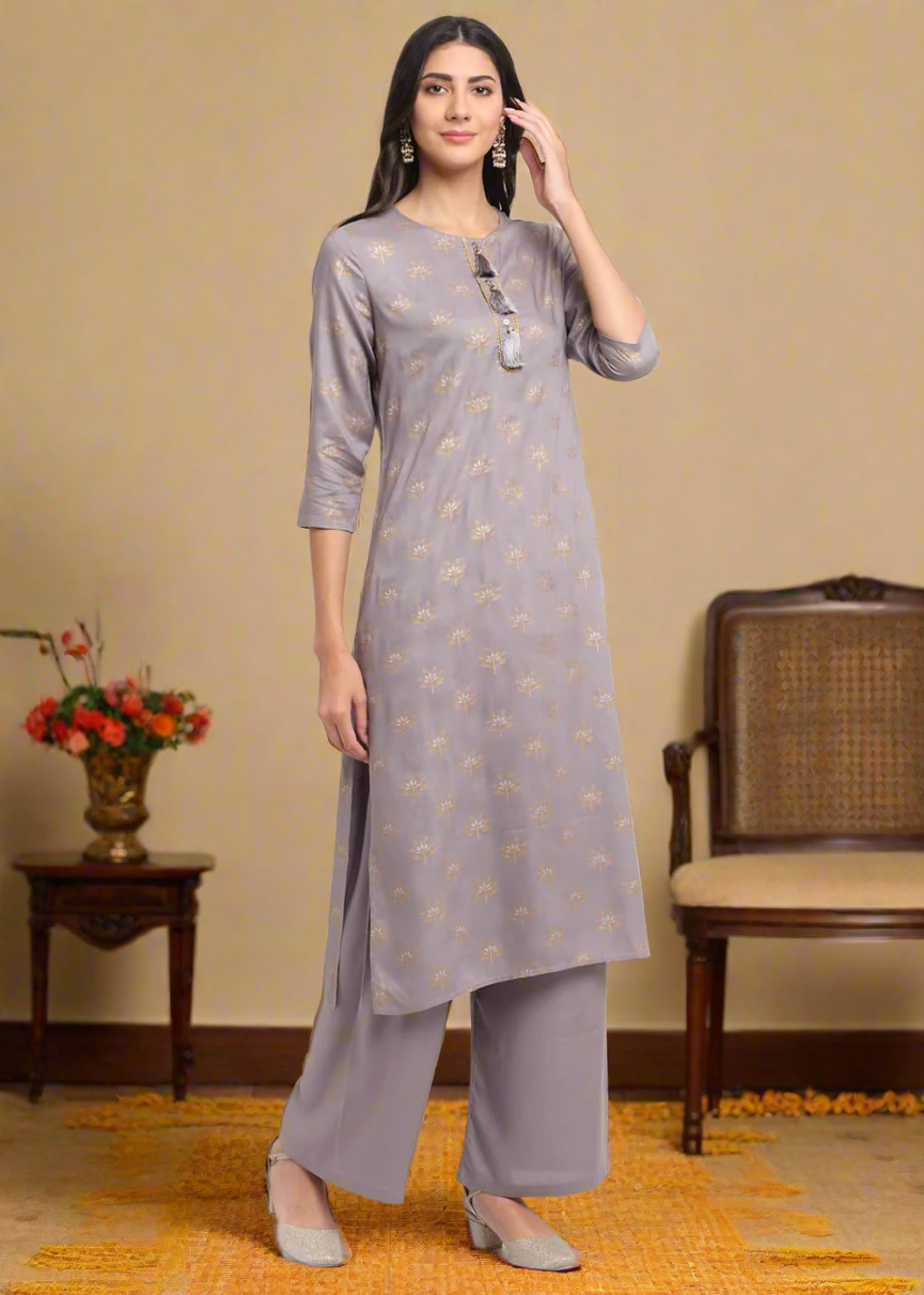 Geo-Floral Tassel Kurti