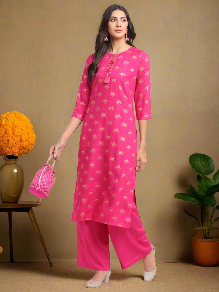 Geo-Floral Tassel Kurti