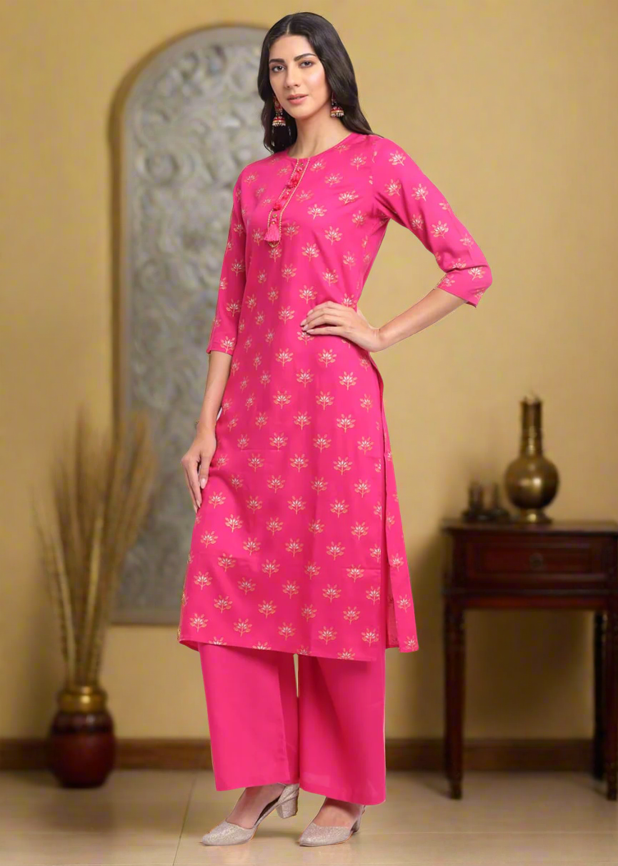 Geo-Floral Tassel Kurti