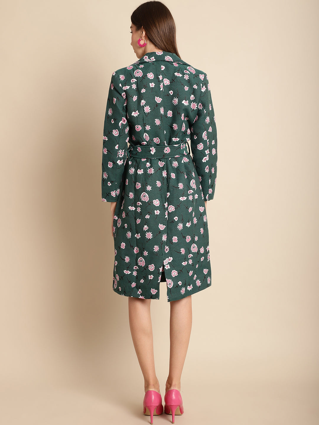 Blanc9 Green Floral Blazer Jacquard Dress-B9DR01