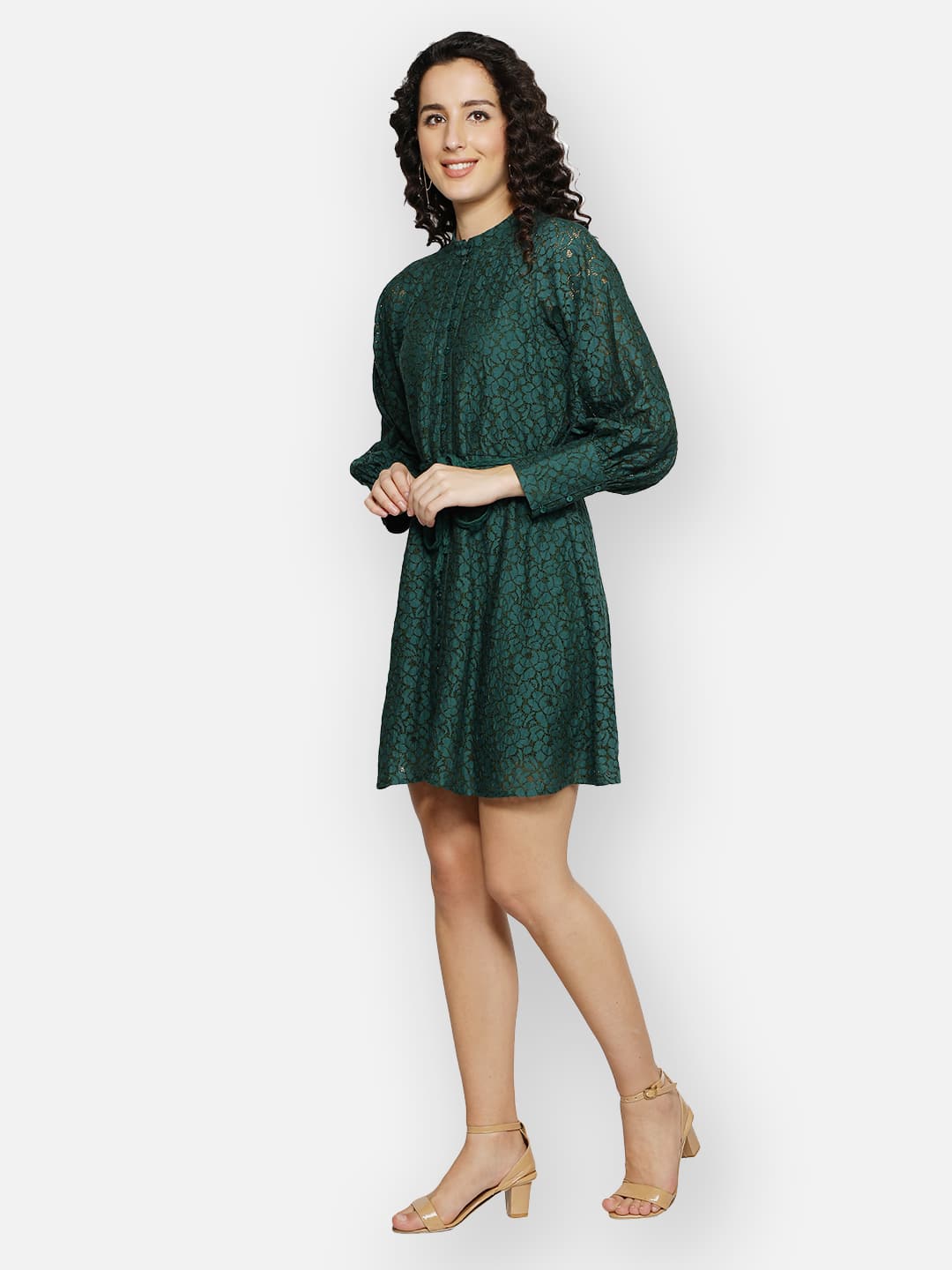 Blanc9 Green Laced Dress