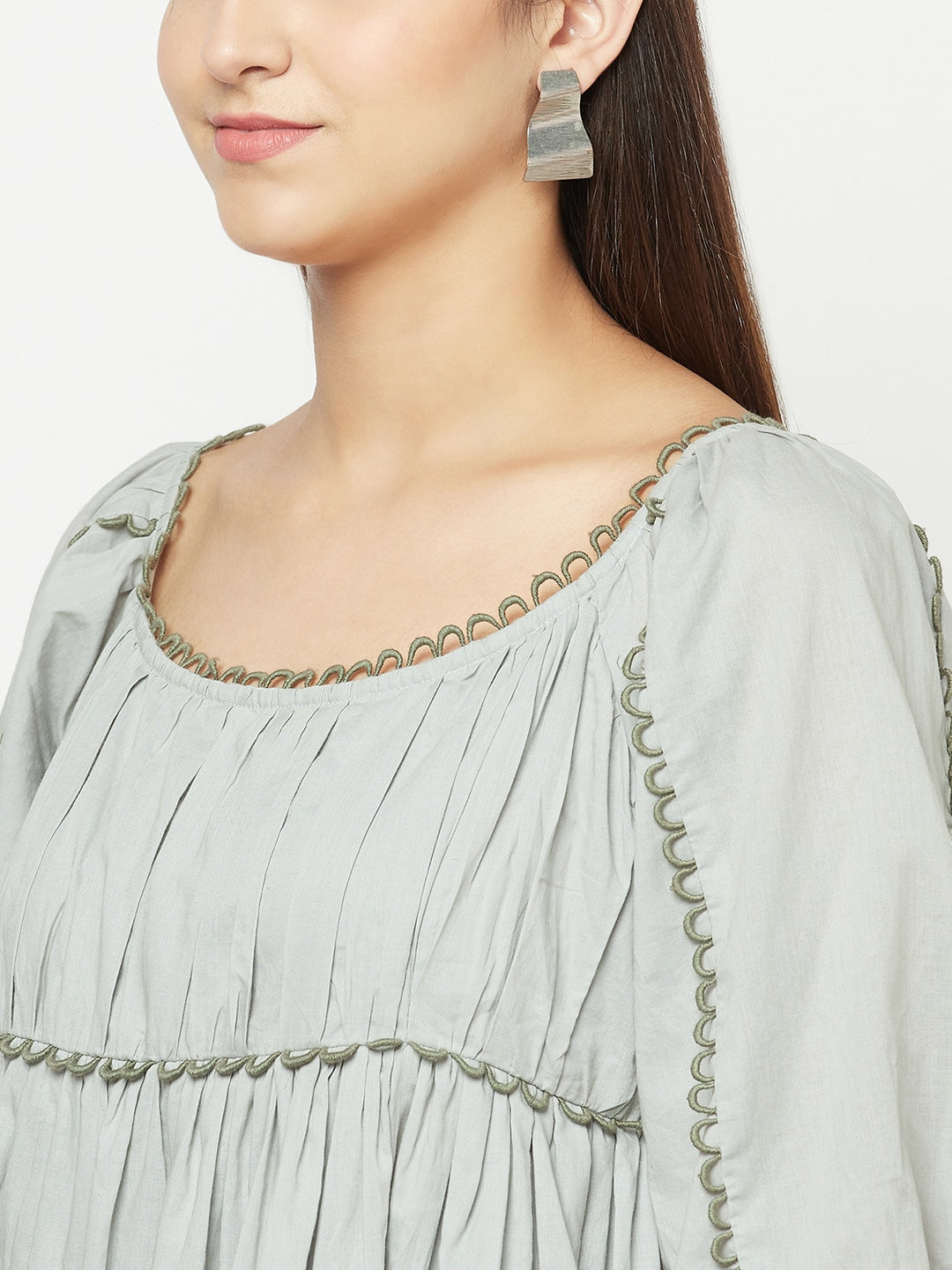 Blanc9 Grey Contrast Short Dress-B9DR64G