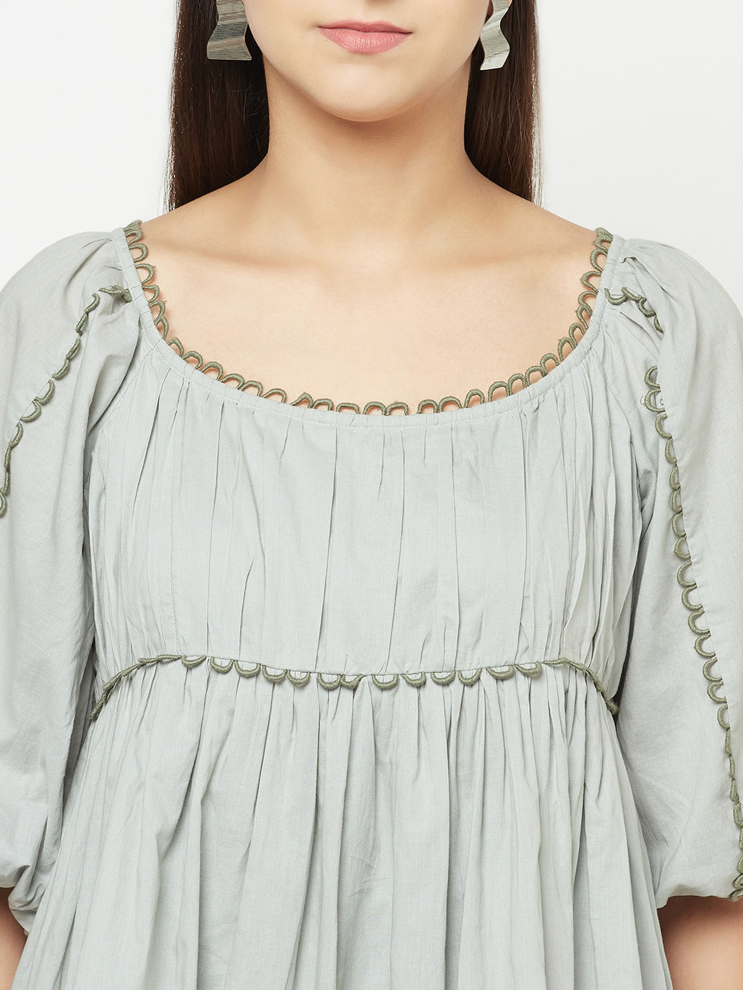 Blanc9 Grey Contrast Short Dress-B9DR64G