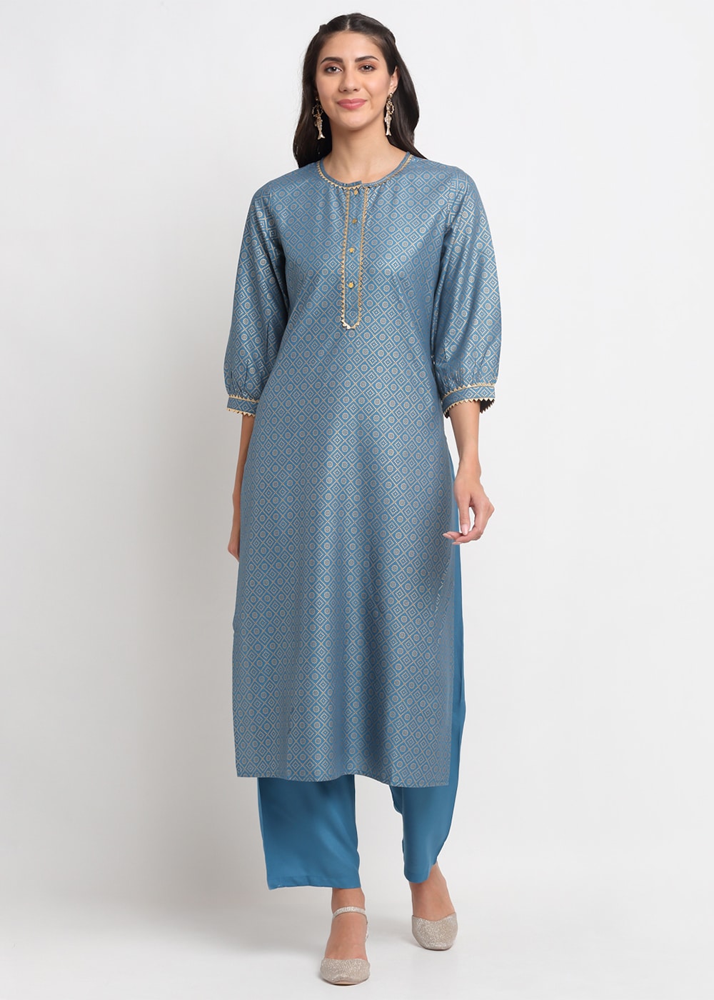 Blanc9 Grid Foil Kurti-B9FV01T