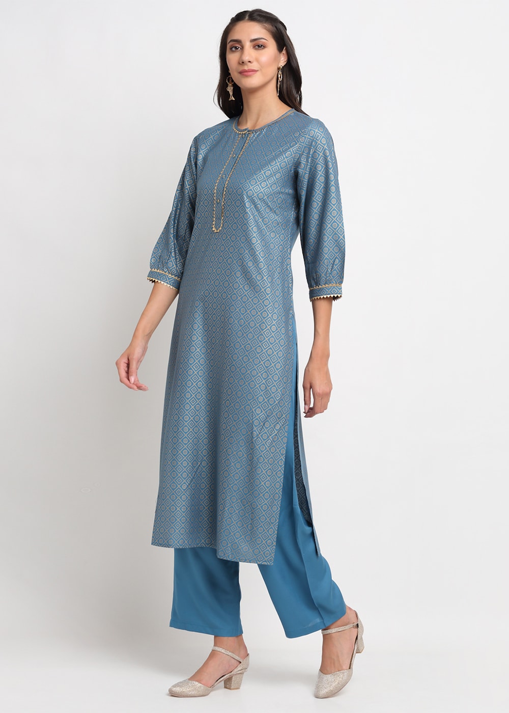 Blanc9 Grid Foil Kurti-B9FV01T