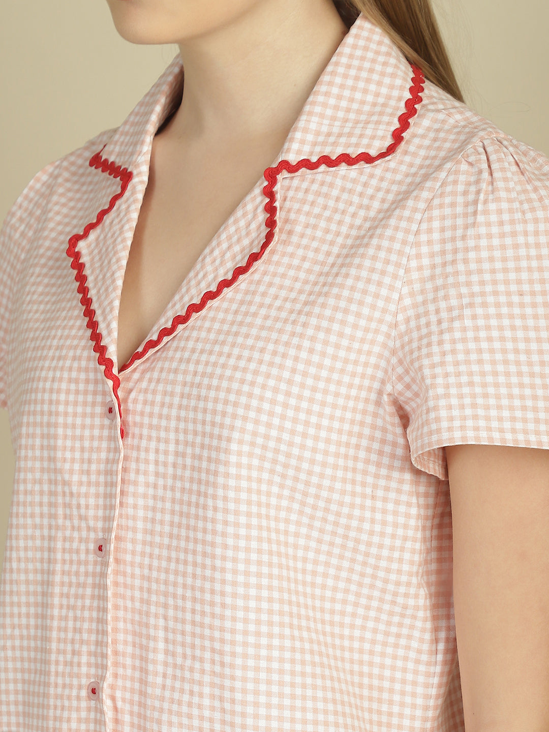 Blanc9 Heart Pink Check Nightwear