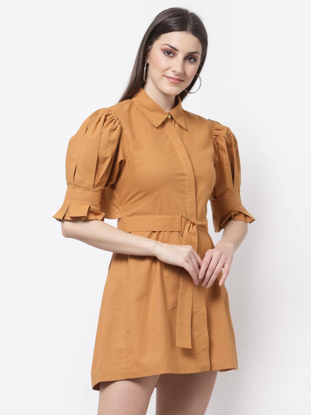 Blanc9 Mustard Triangle Ring Dress