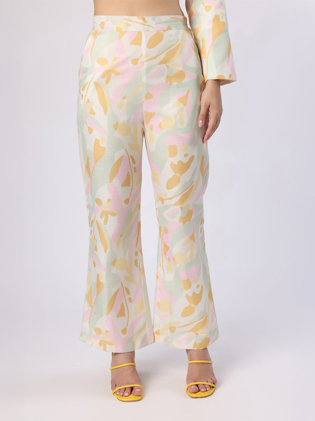 Blanc9 Pastel Abstract Printed Blazer-Trouser Set
