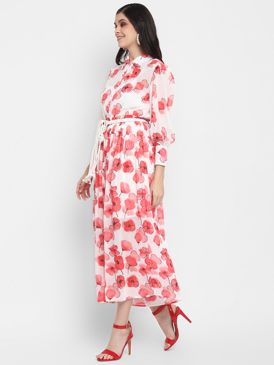 Blanc9 Pink Floral Maxi Dress-B9DR30