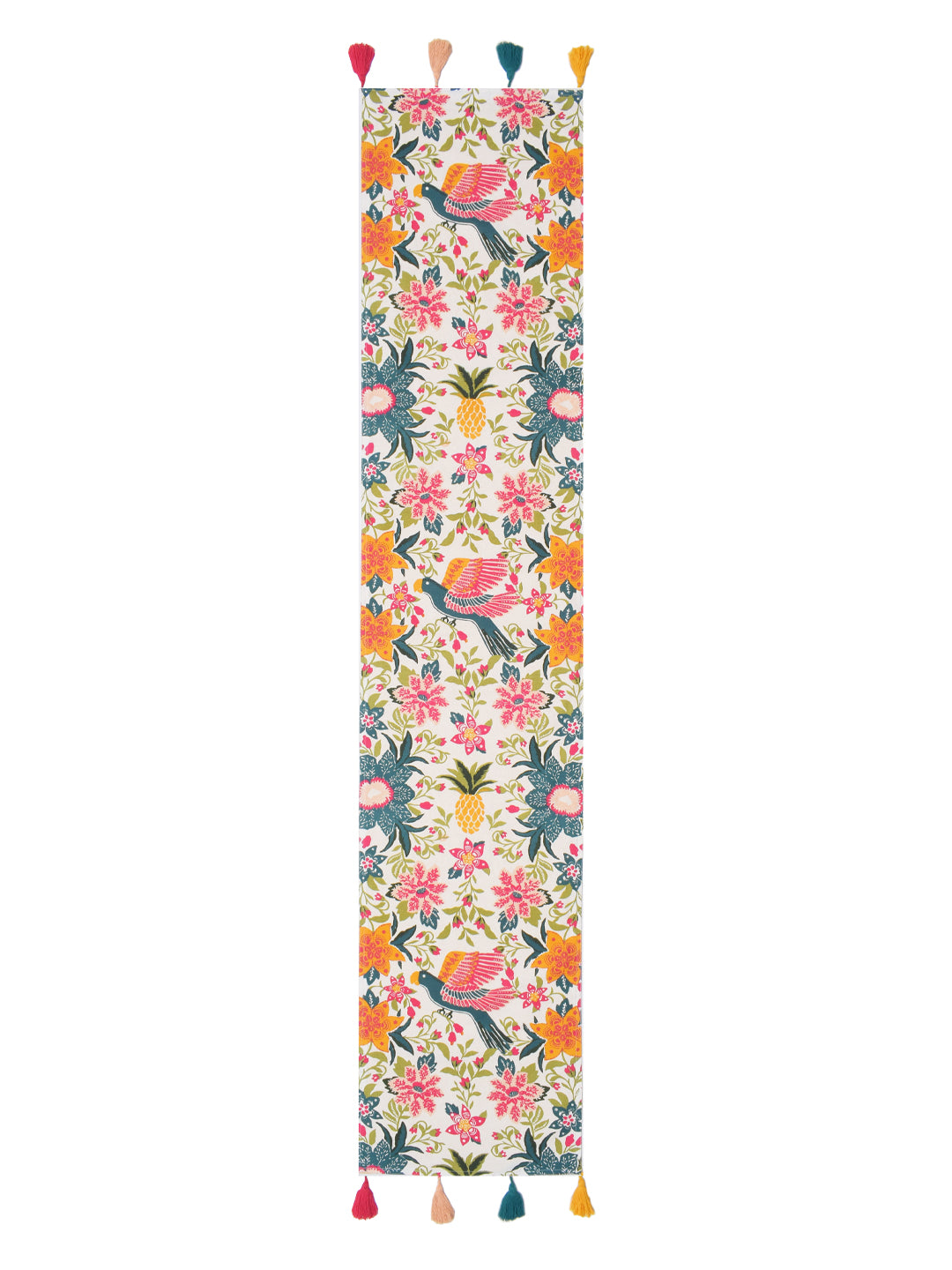 Blanc9 Scrolling Garden Cotton Printed 4/6 Seater Table Runner