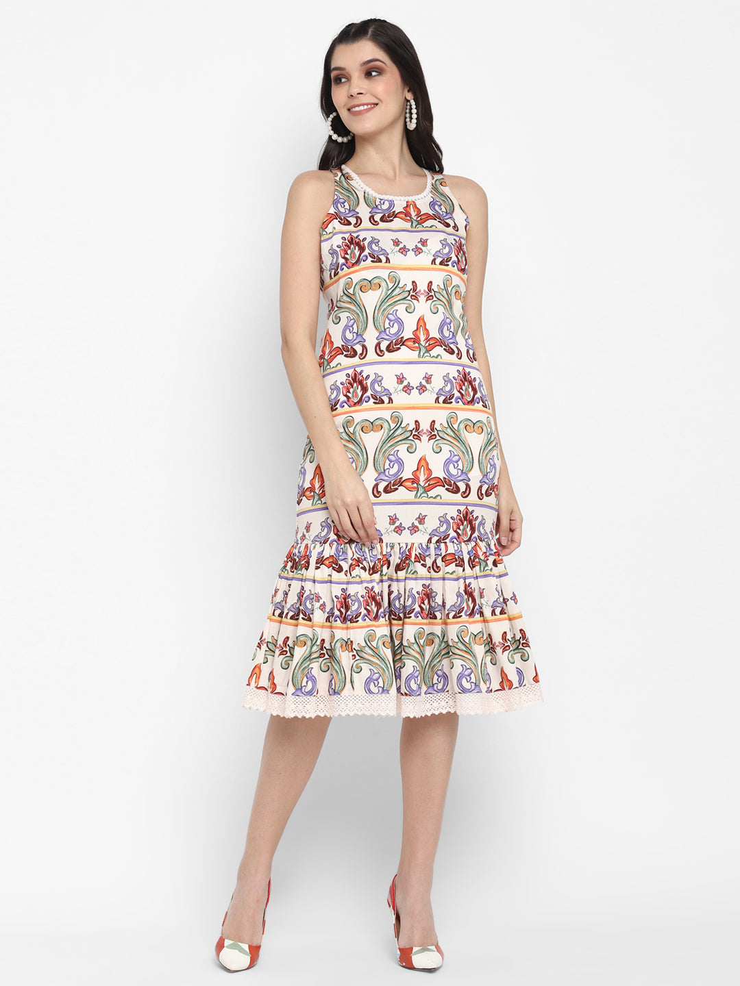 Blanc9 Tile Sleeveless Printed Dress