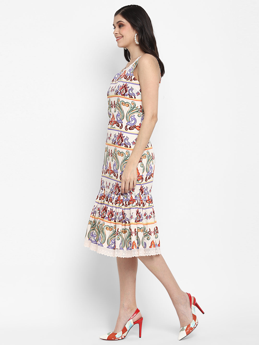 Blanc9 Tile Sleeveless Printed Dress-B9DR31