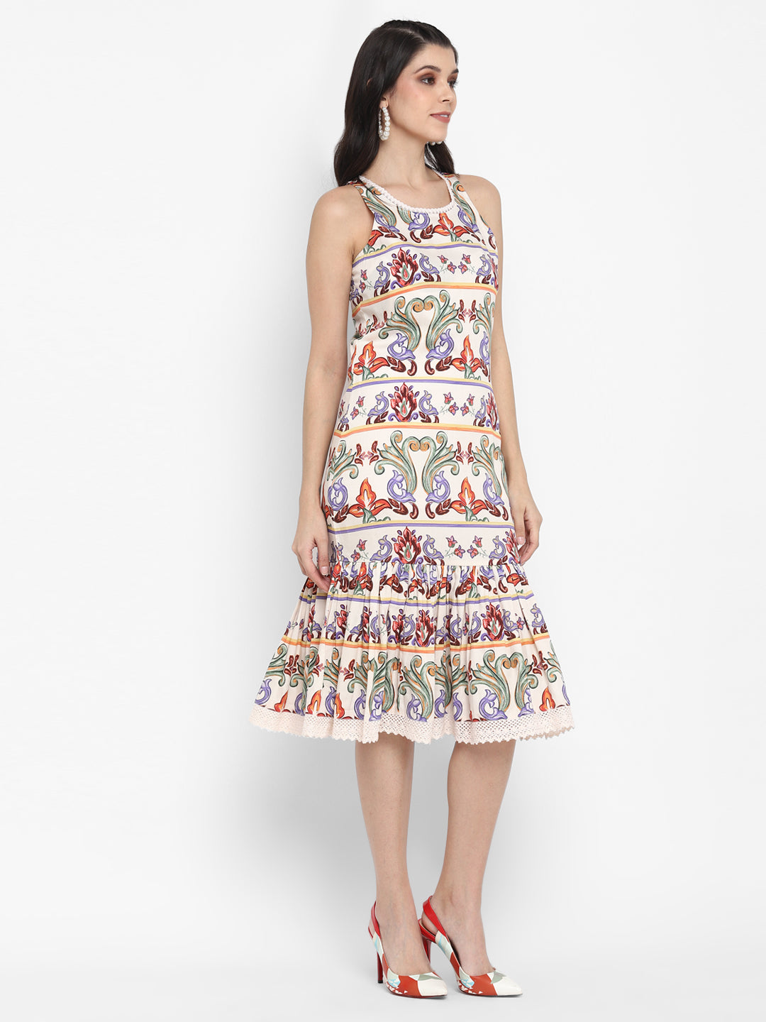 Blanc9 Tile Sleeveless Printed Dress