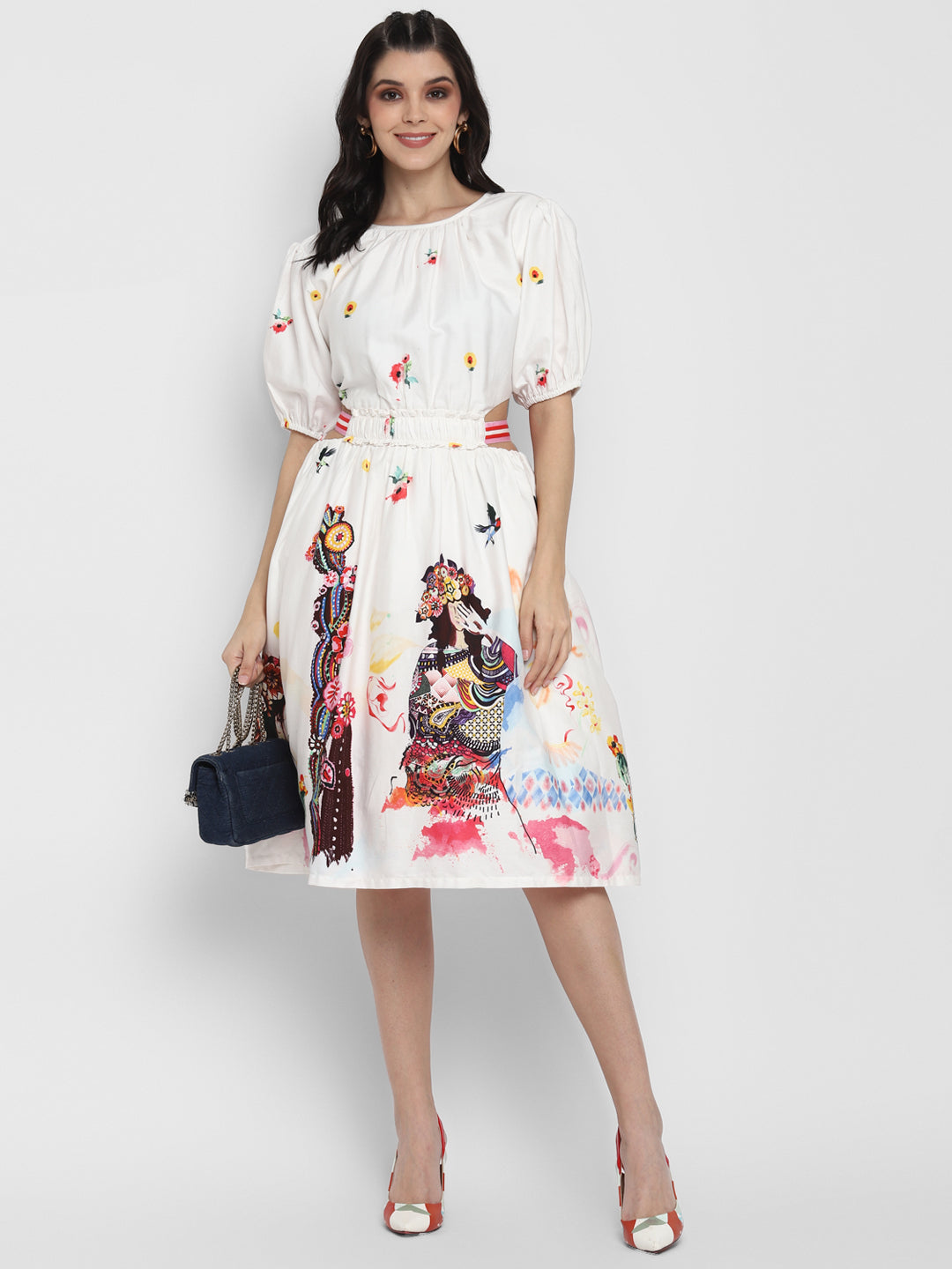 Women's Multicolor Floral Printed A-line Dresses