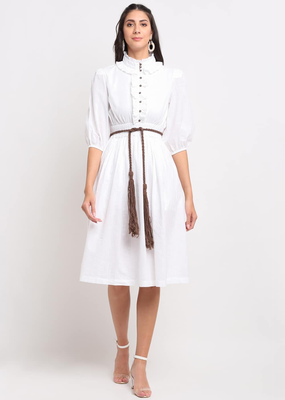 Blanc9 White knee length Dress