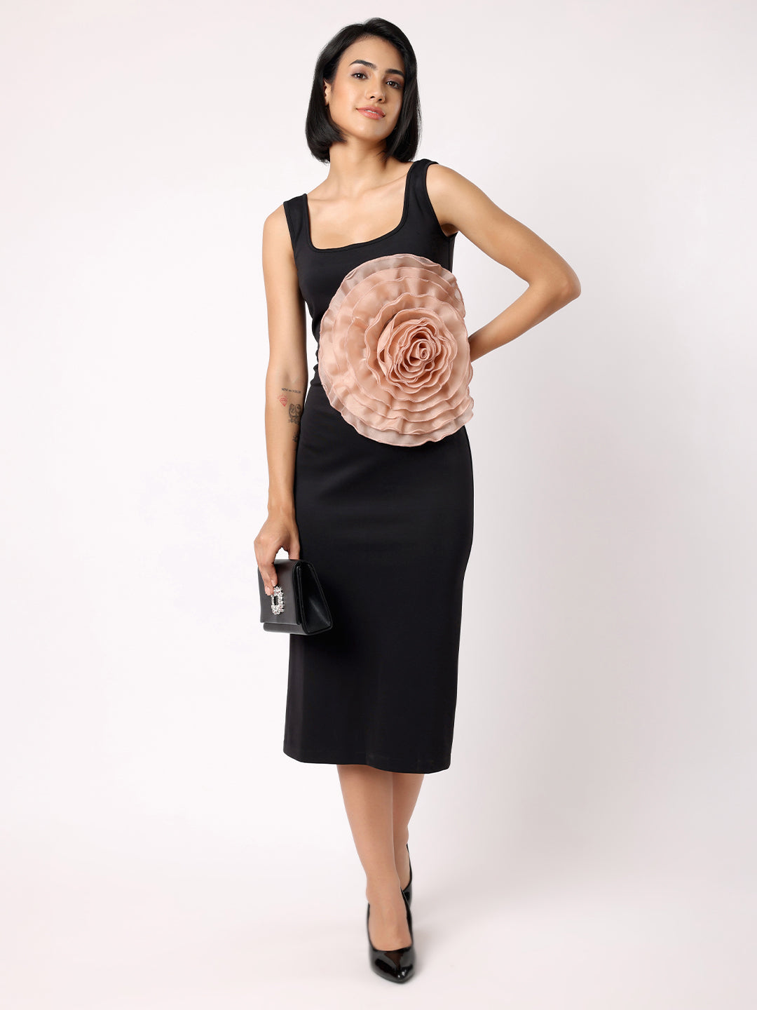Blanc9 Women Black Floral Bodycon Dress
