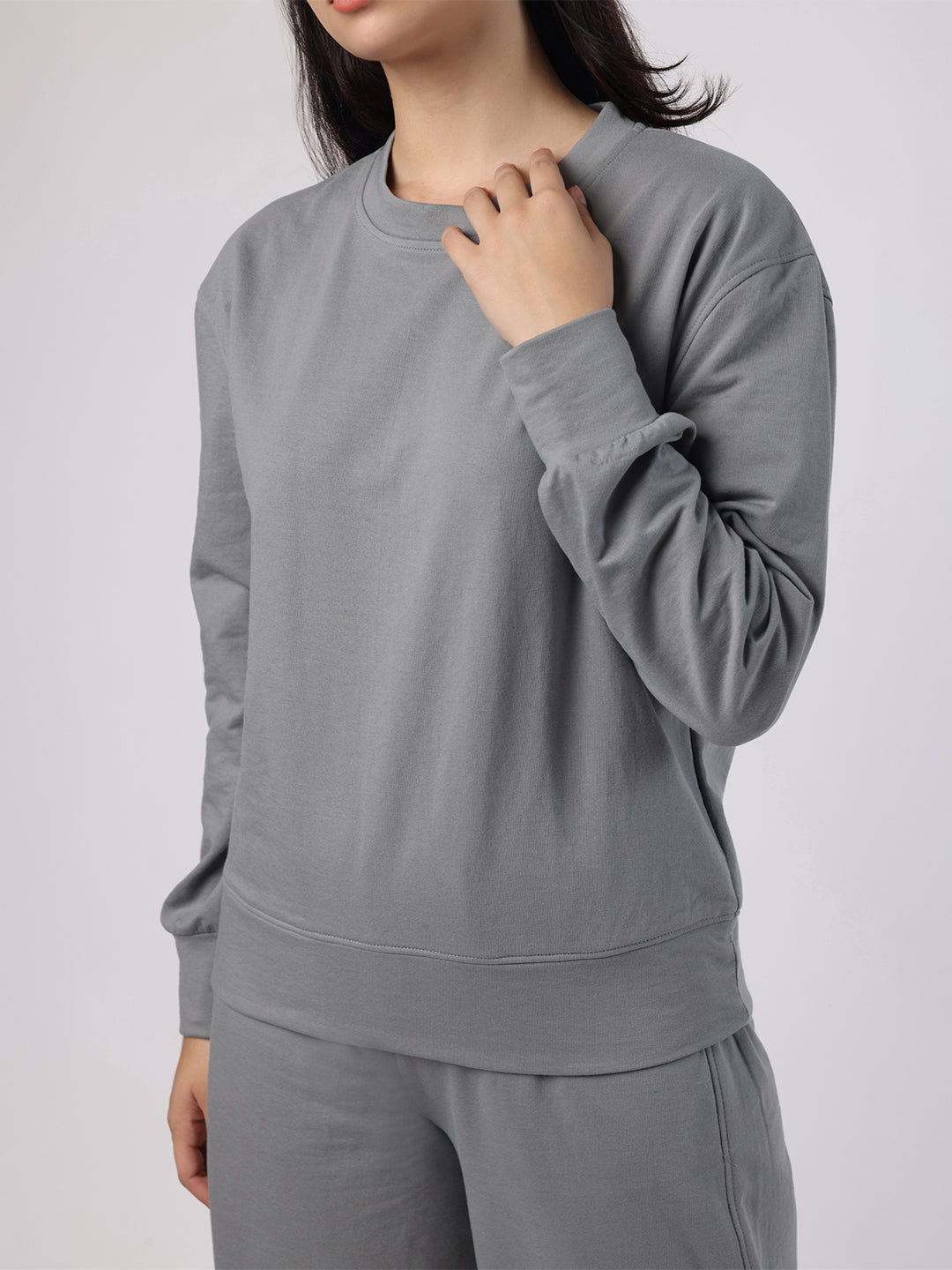 Blanc9 Women Grey Sweatshirt And Trousers