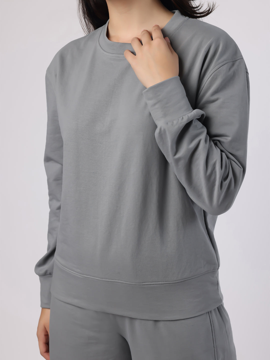 Blanc9 Women Grey Sweatshirt And Trousers