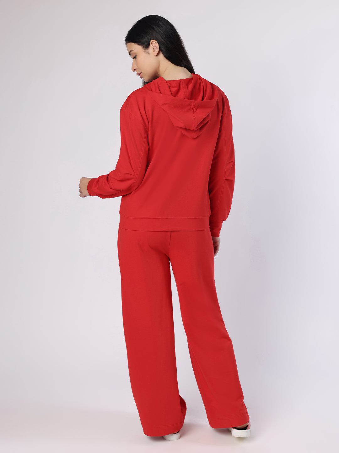 Blanc9 Women Red Hoodie With Trousers