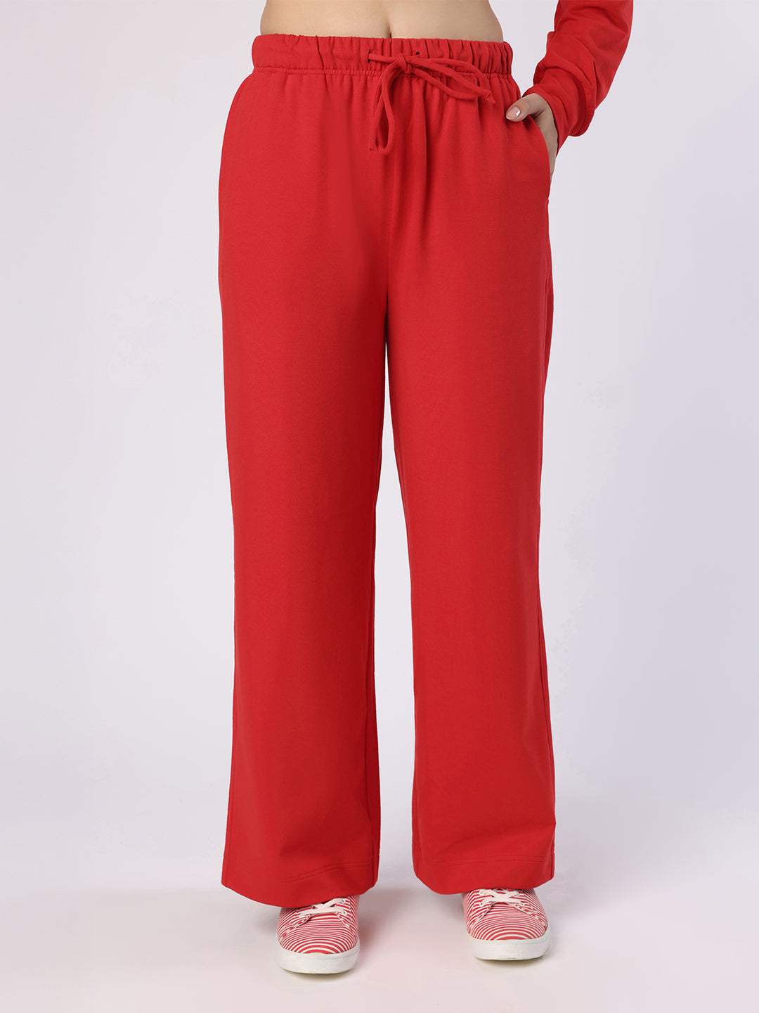 Blanc9 Women Red Hoodie With Trousers