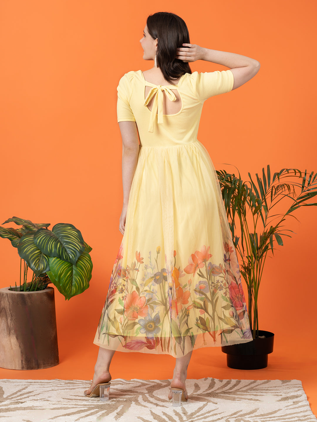 Yellow Dress with Floral Border